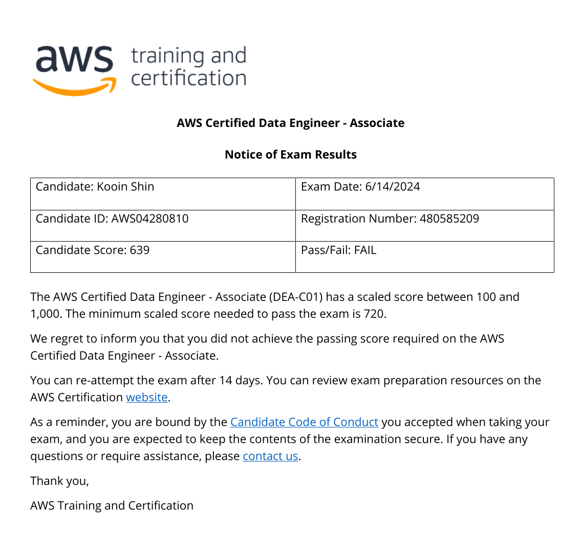 AWS Certified Data Engineer